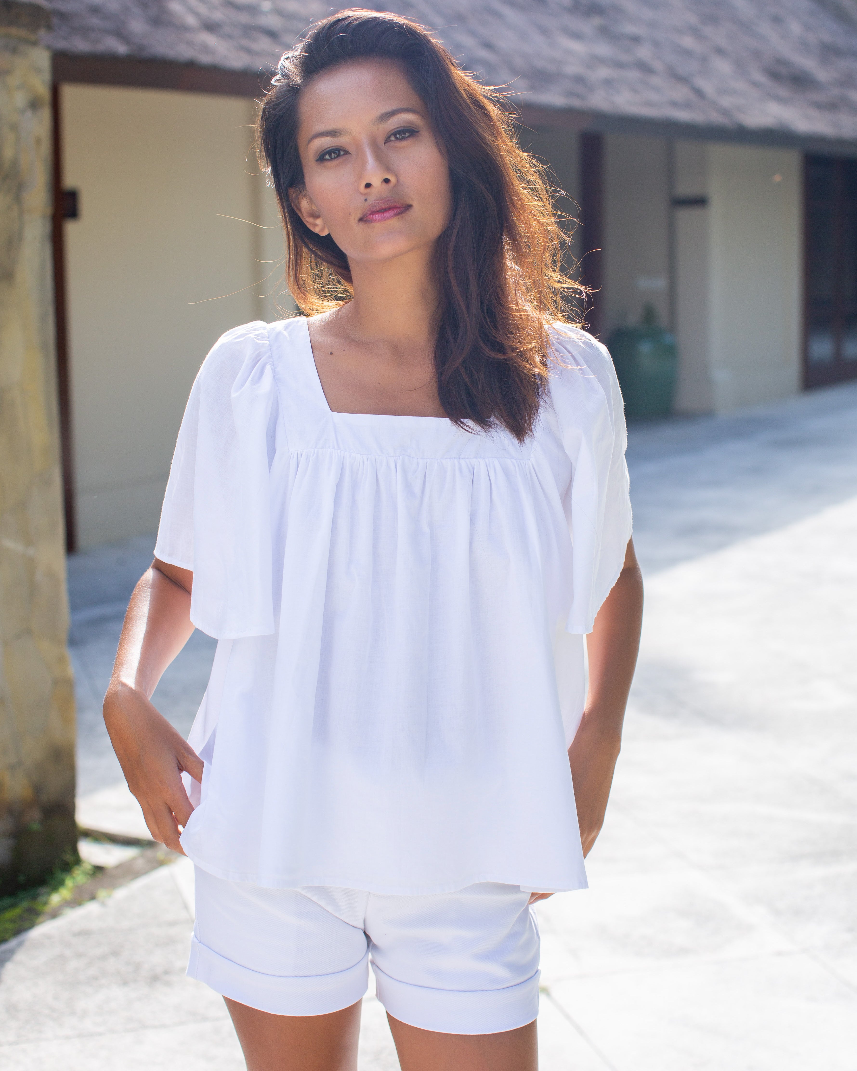 Gigi Top - White Cotton