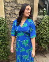 Valerie Maxi Dress - Cobalt Green Leaf