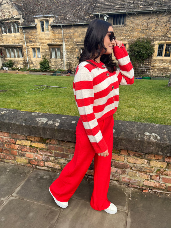 Delphine Wide-leg Trousers - Rouge