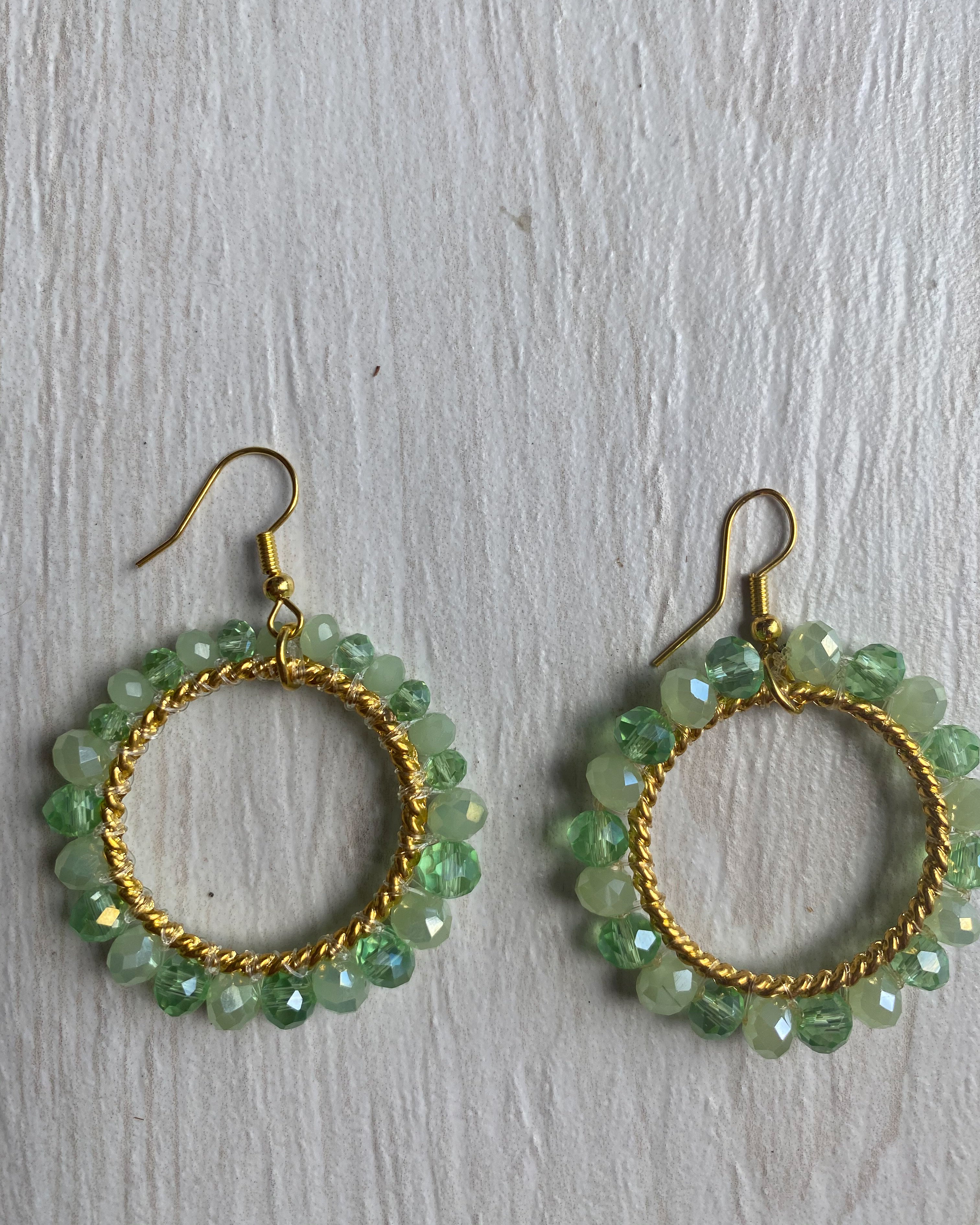 Bali Crystal Hoop Earrings - Orbis