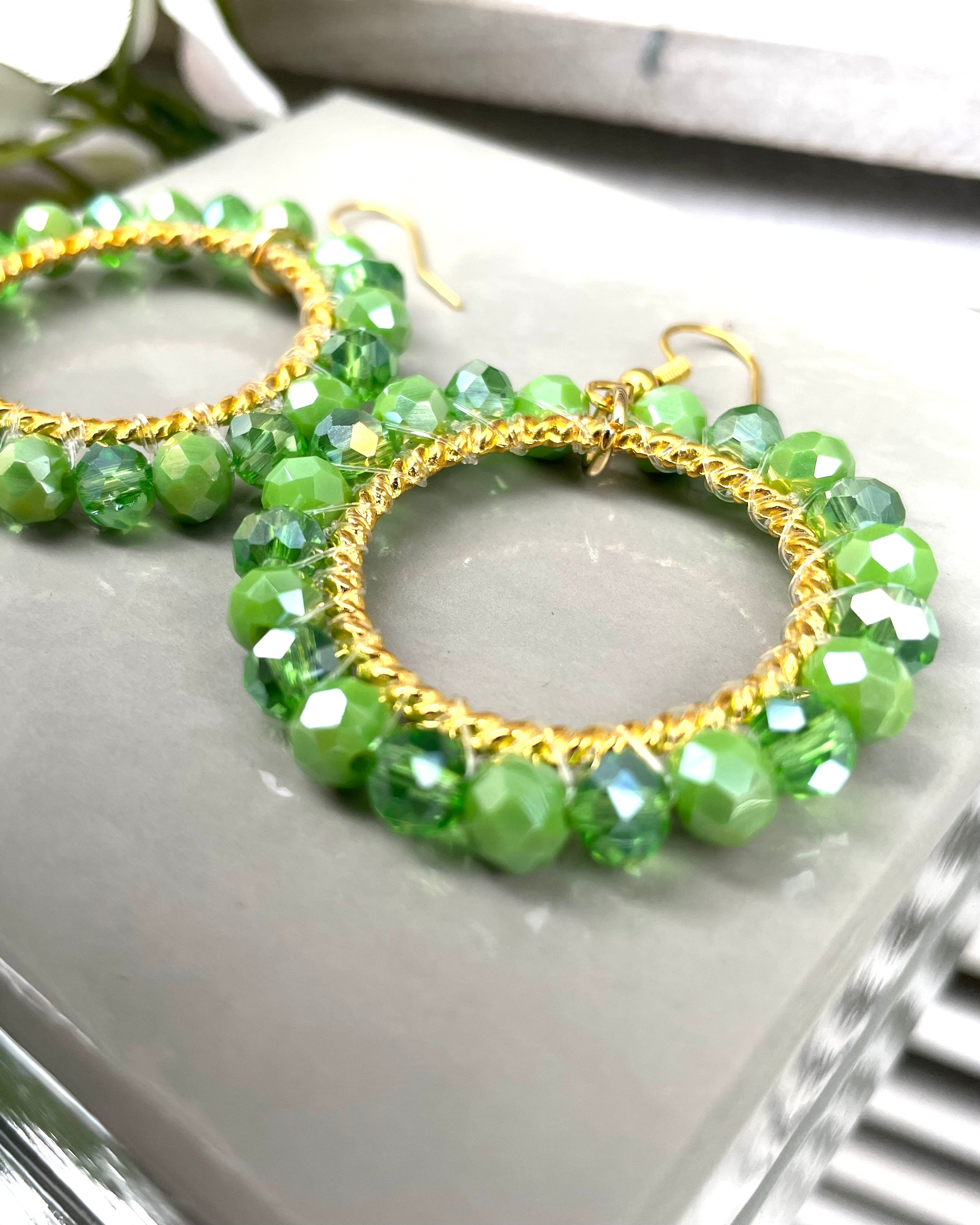 Bali Crystal Hoop Earrings - Orbis