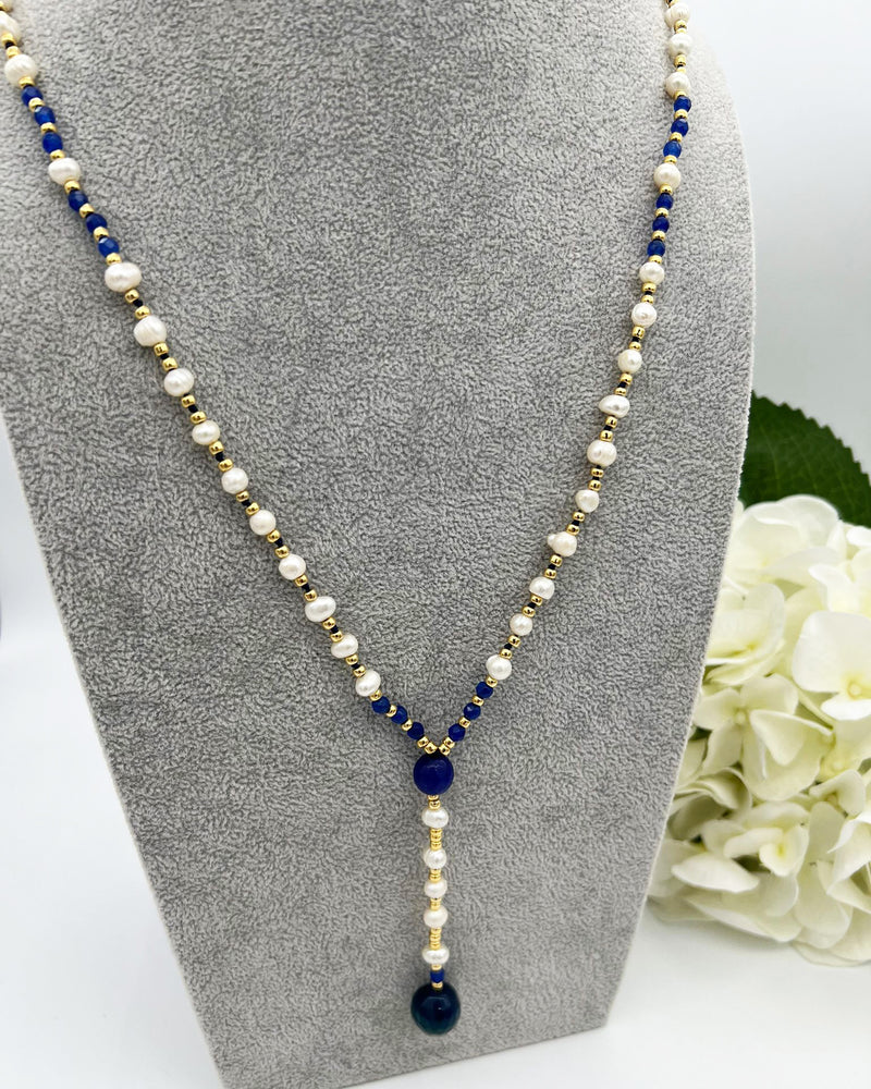 Larissa - Agate and Pearl Necklace