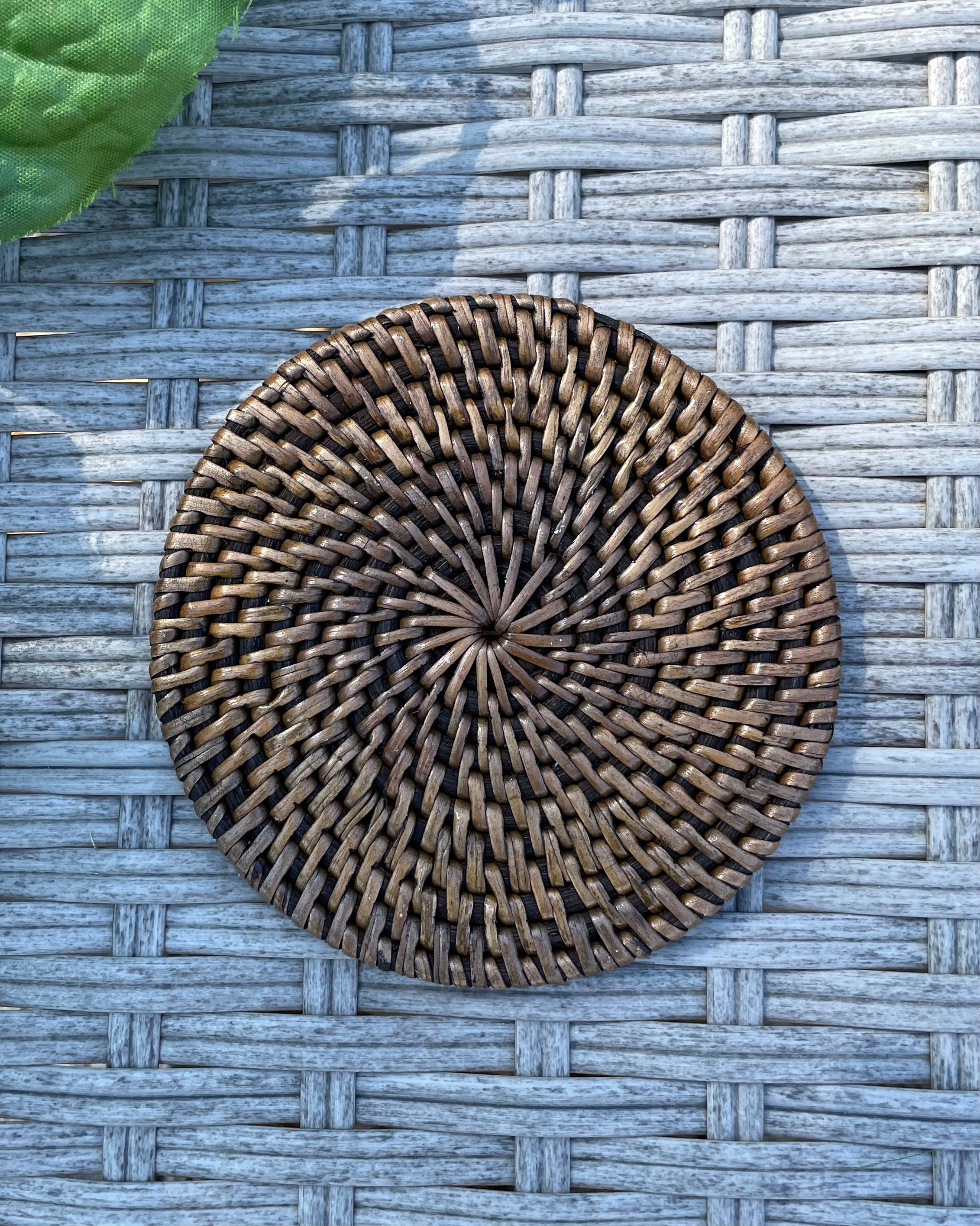 Dark Rattan Coaster (Set of 2)