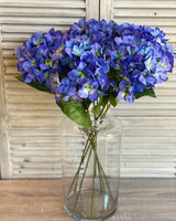 Faux Hydrangea Stem - Cornflower Blue