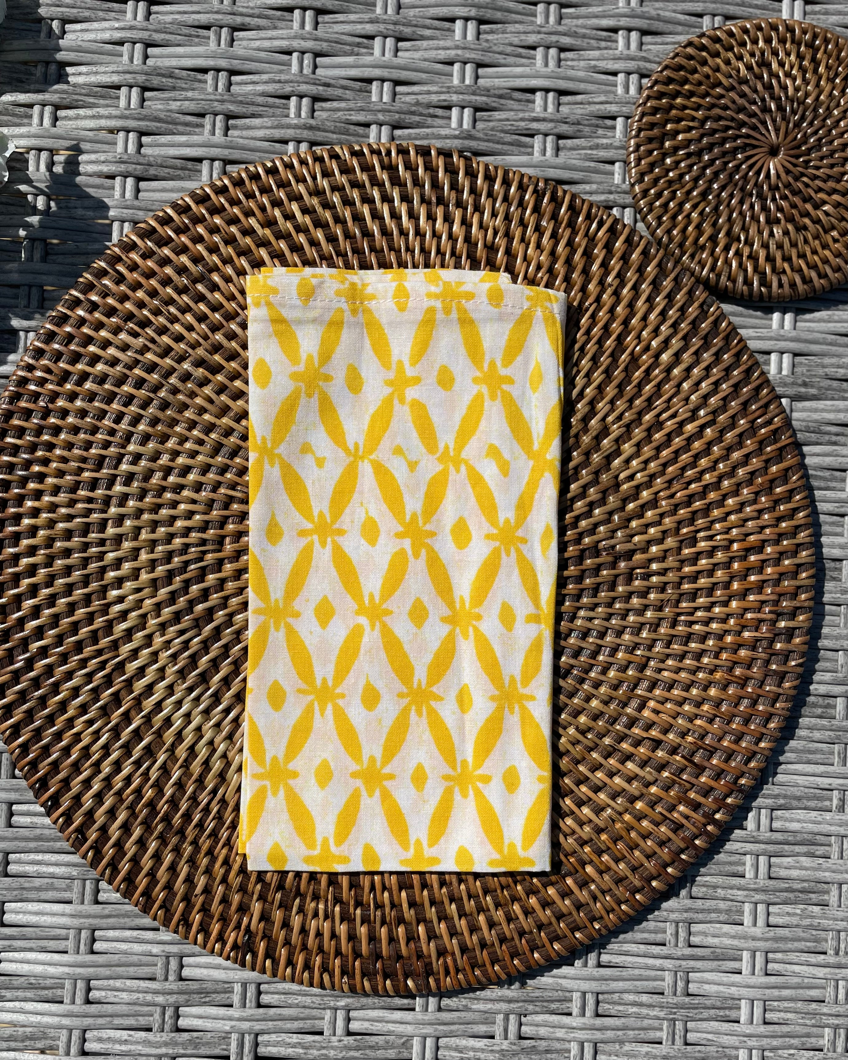 Napkins - Yellow Trali (Set of 4)