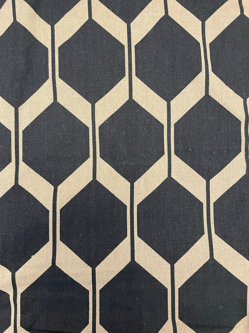 Navy Hexagon Pattern - Cushion Cover