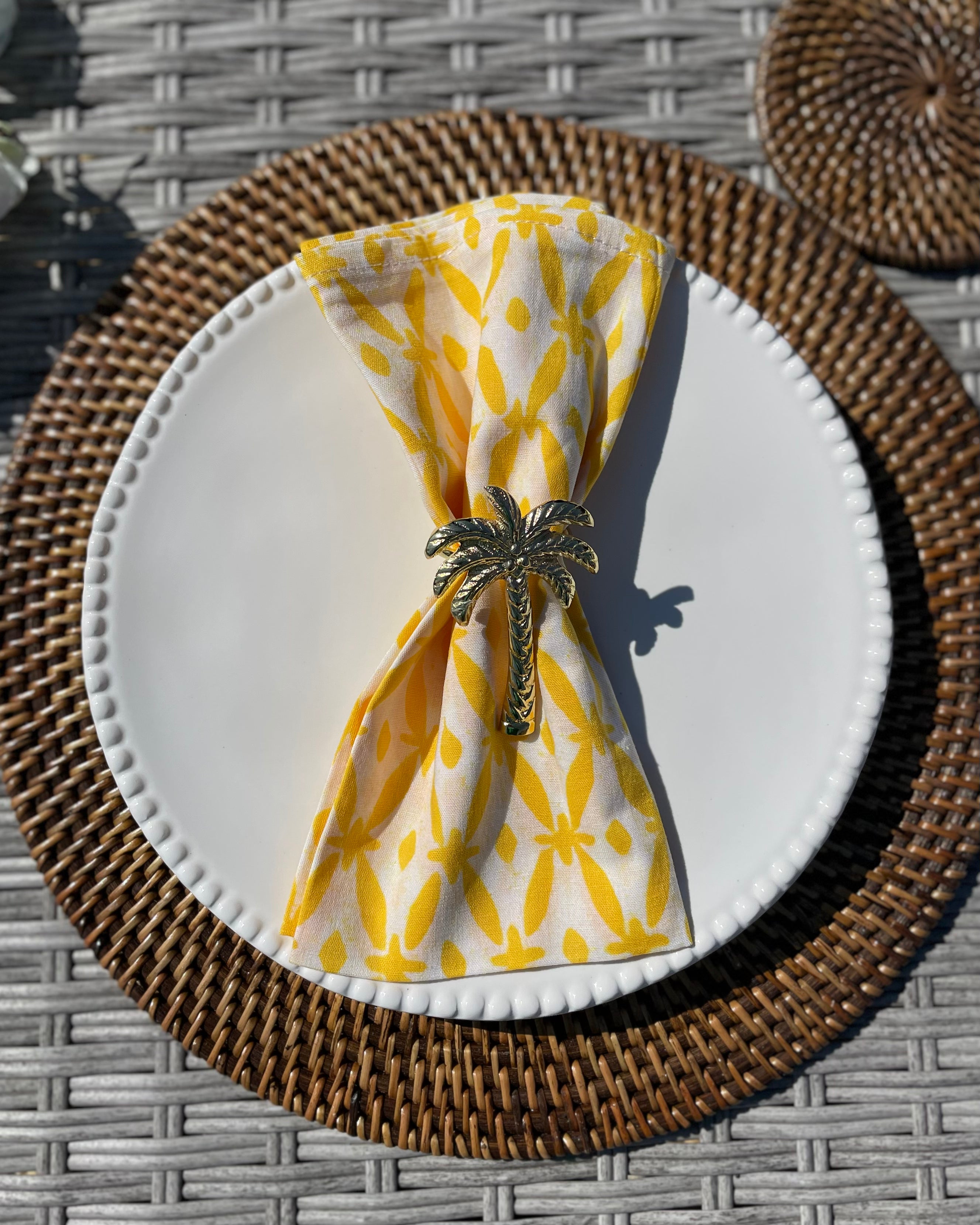 Napkins - Yellow Trali (Set of 4)