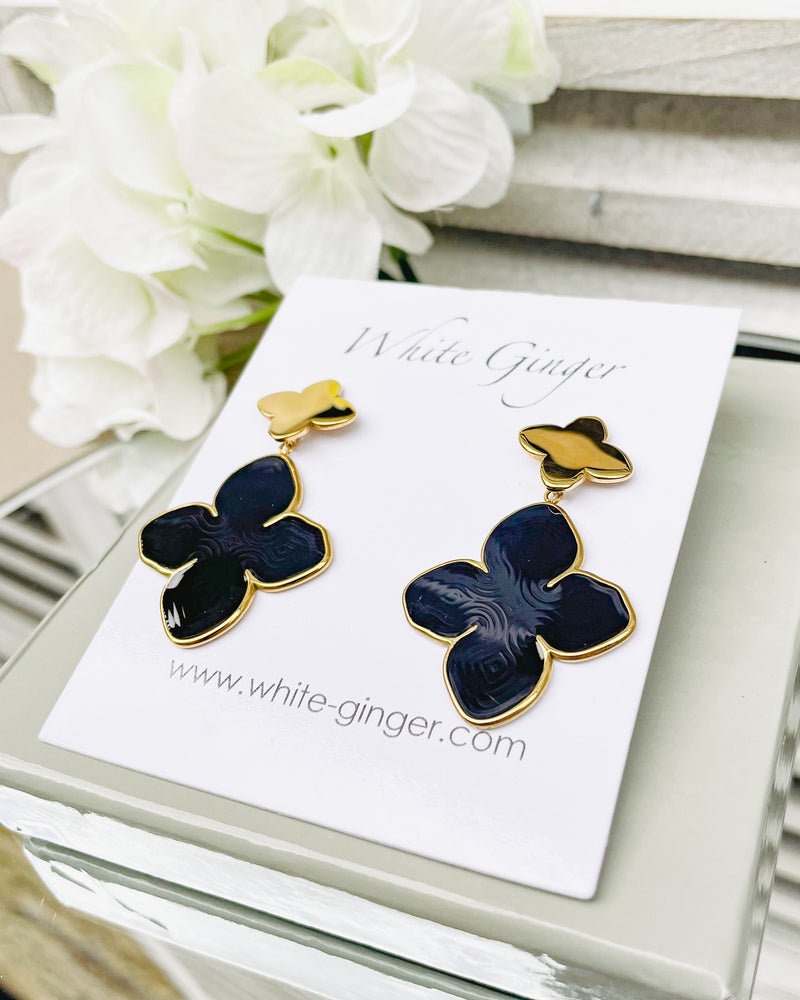 Helena - Black Double Clove Earrinngs
