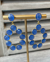 Indira Collection - Gemstone Statement Earring - Sky Blue