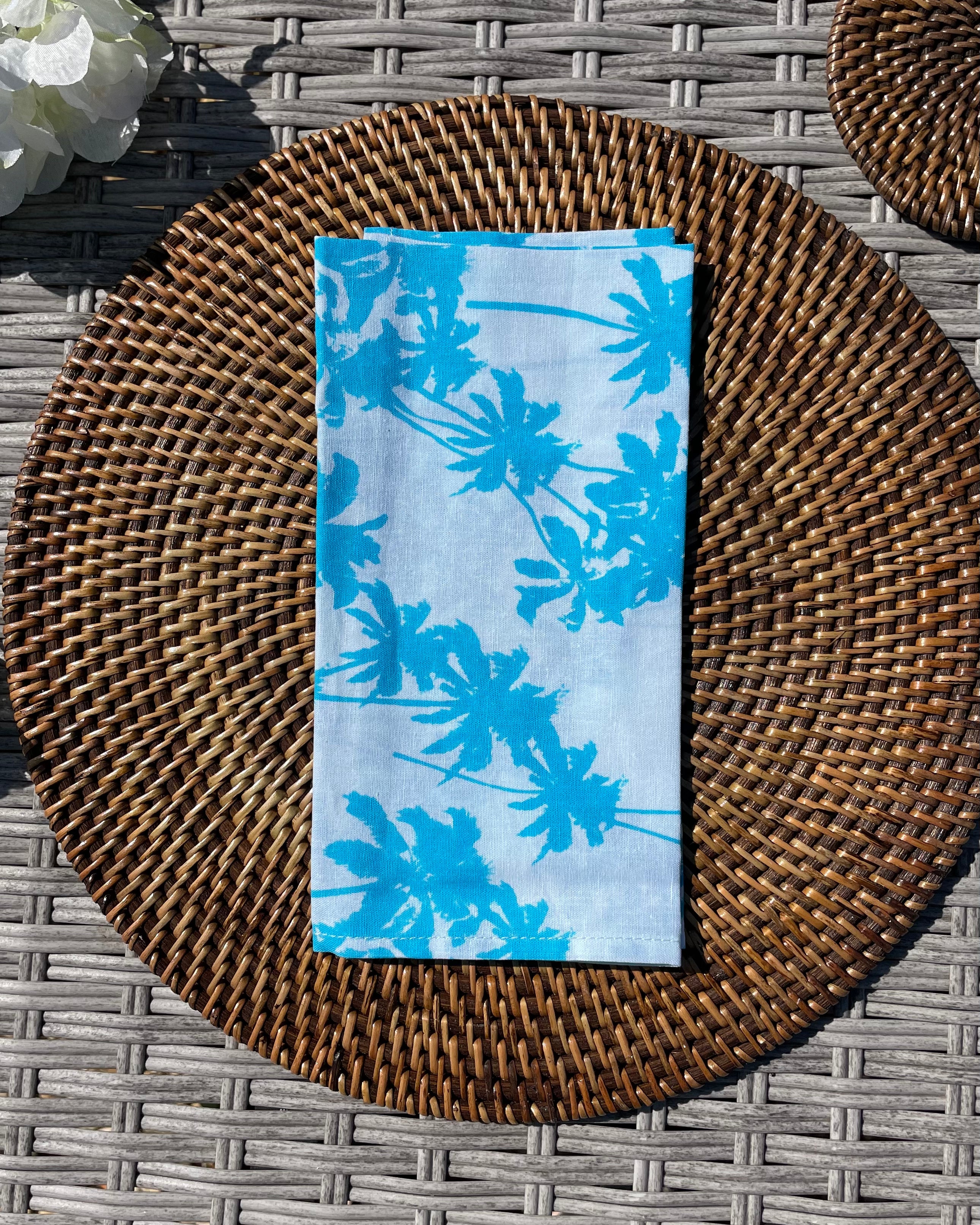 Napkins - Aqua Palm Tree (Set of 4)