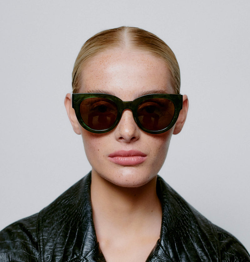 Lilly Sunglasses - Green Marble Transparent