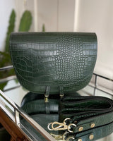 Leather Saddle Bag - Green