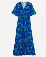 Valerie Maxi Dress - Cobalt Green Leaf
