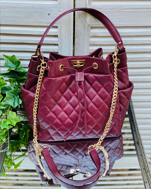 Napoli Quilted Bucket Bag