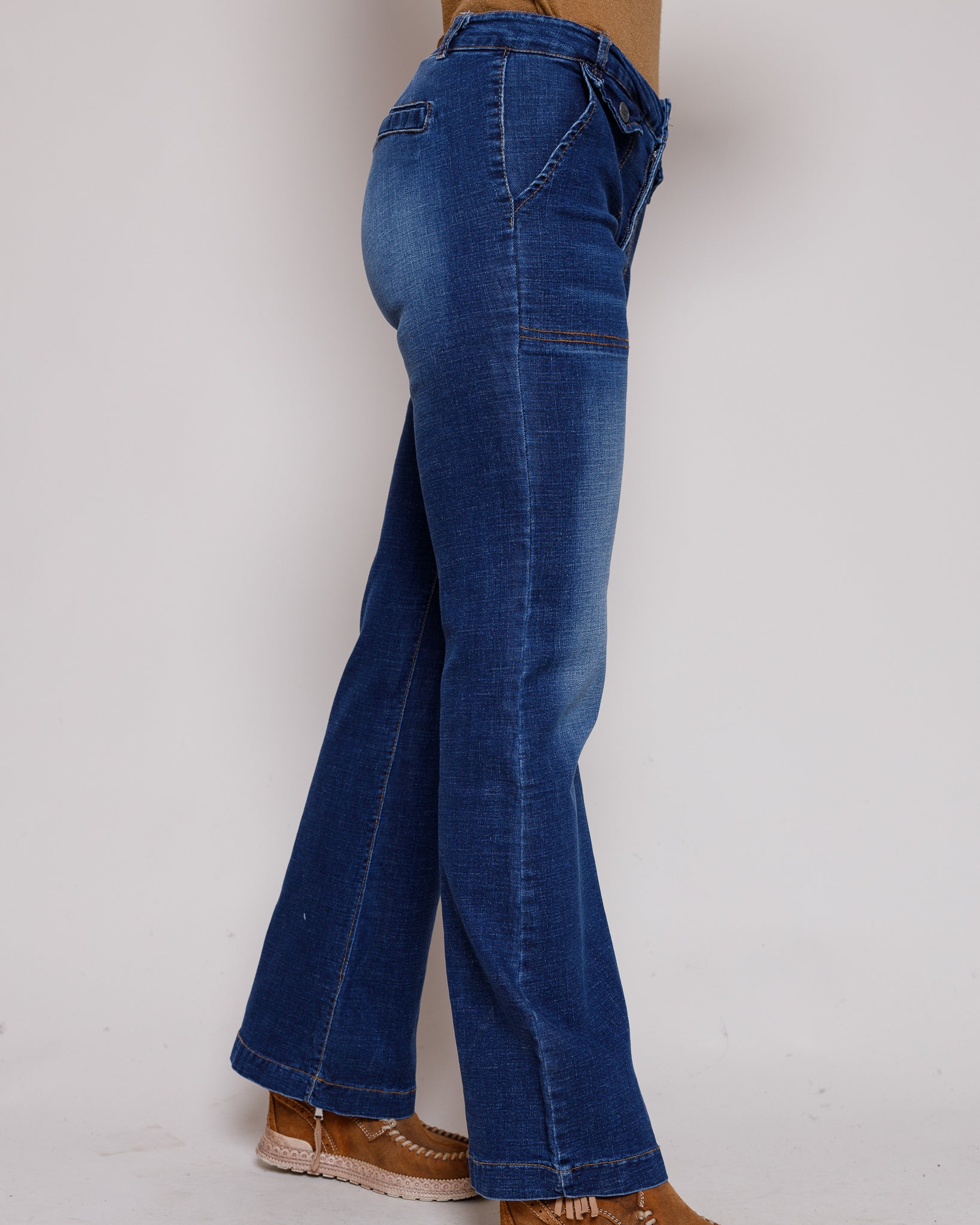 Beau Stretch Denim Flared Jeans