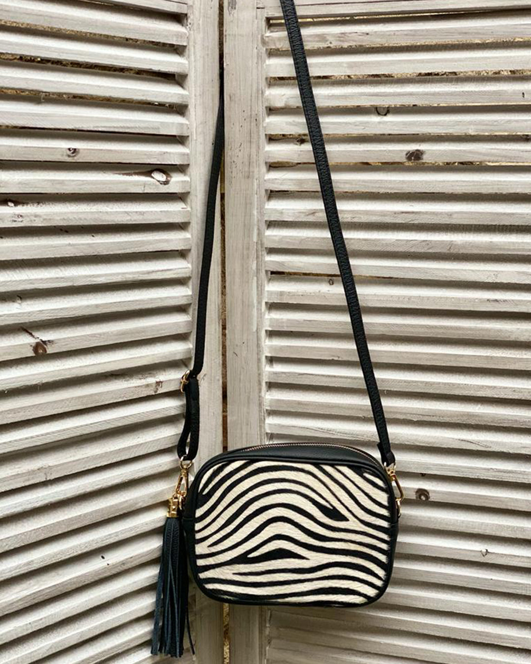 Cross Body Tassel Bag - Animal Print