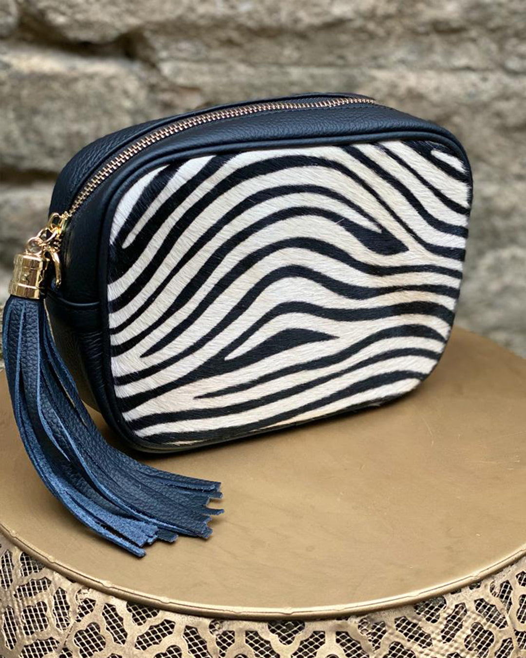 Cross Body Tassel Bag - Animal Print