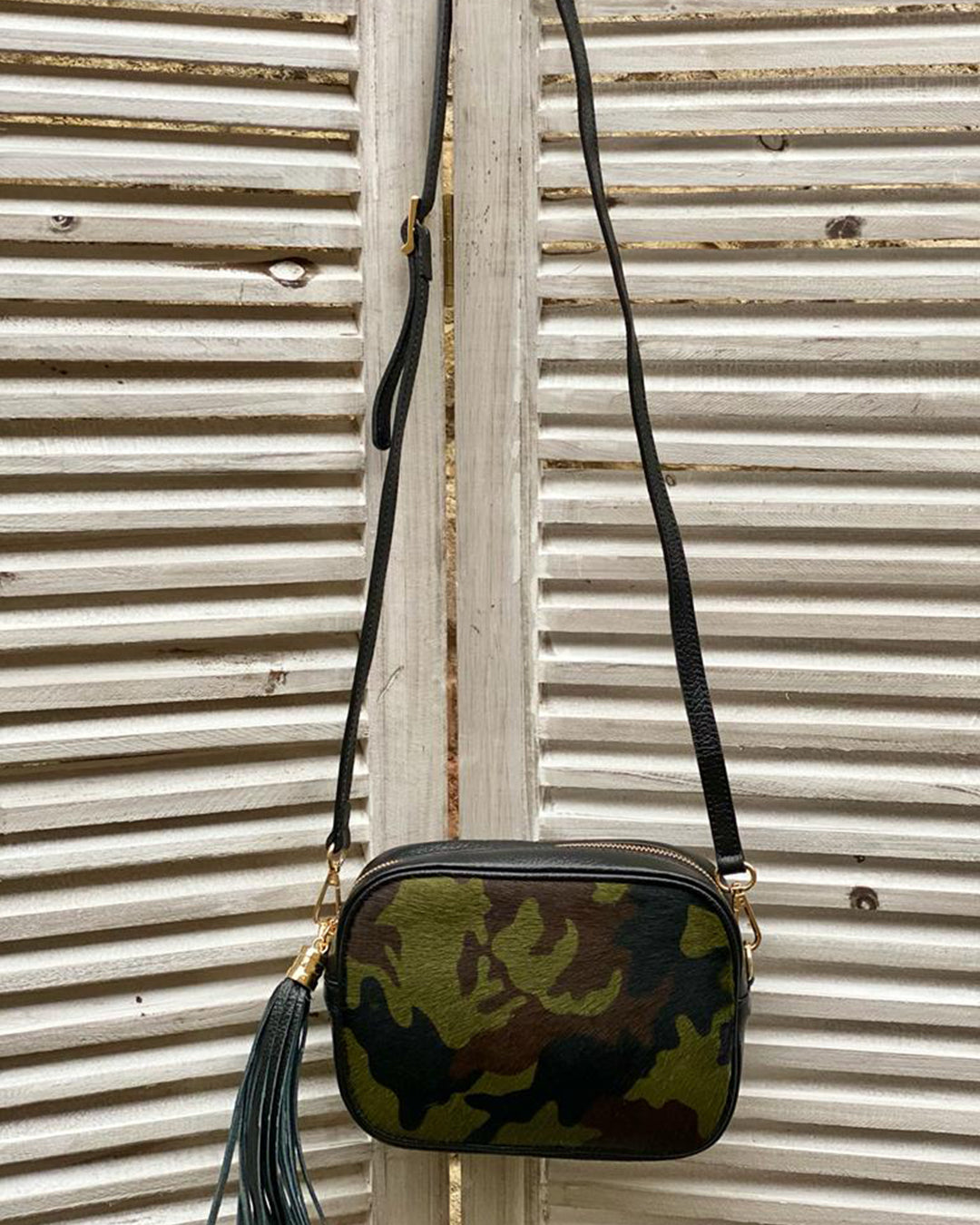 Cross Body Tassel Bag - Animal Print