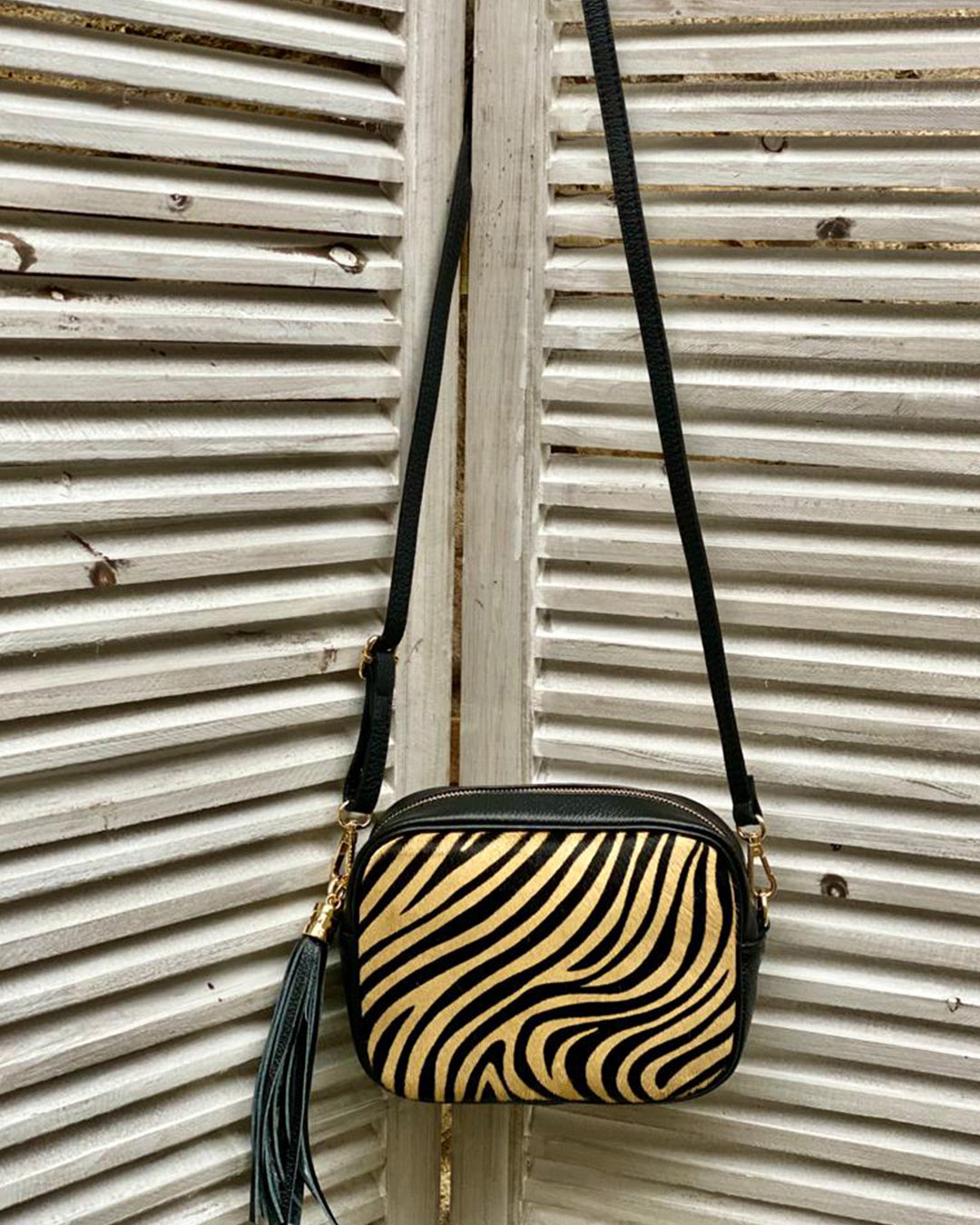 Cross Body Tassel Bag - Animal Print
