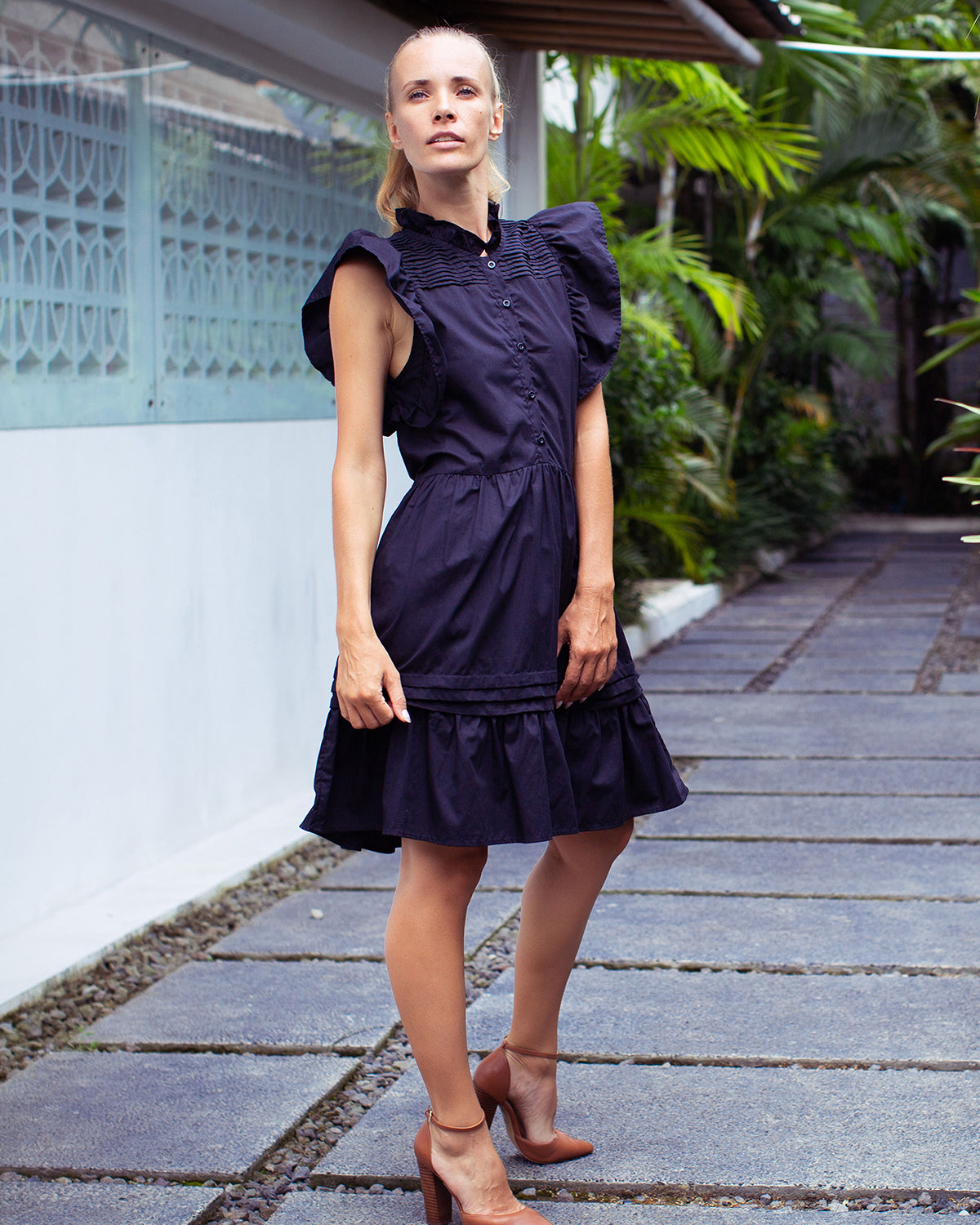 Verona Dress - Black Cotton