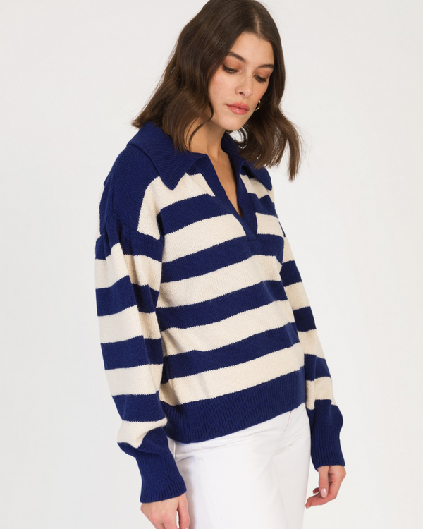 Celine Wide Stripe Jumper - Navy